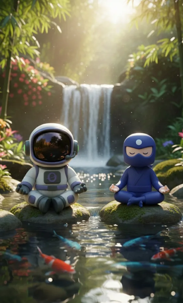 Placeholder de mascote em variação de campanha